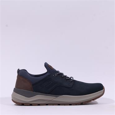 Rieker Men Felix Elasticated Laced Shoe - Navy Leather